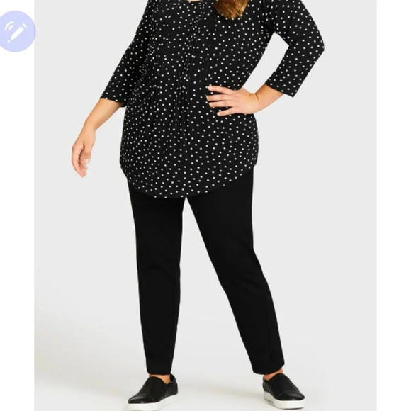 Nwt Avenue straight stretch black pant. Size 0X - Picture 1 of 5